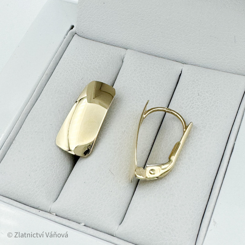 Žluté zlato náušnice HLADKÉ na klapku